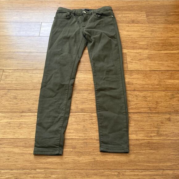 Zara Dark Earthy Green Low-Rise Jeans, Size 6 - Picture 2 of 5